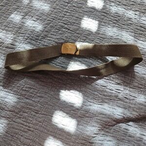 Boy Scouts of America Belt Solid Brass Buckle Olive‎ Green Canvas Uniform